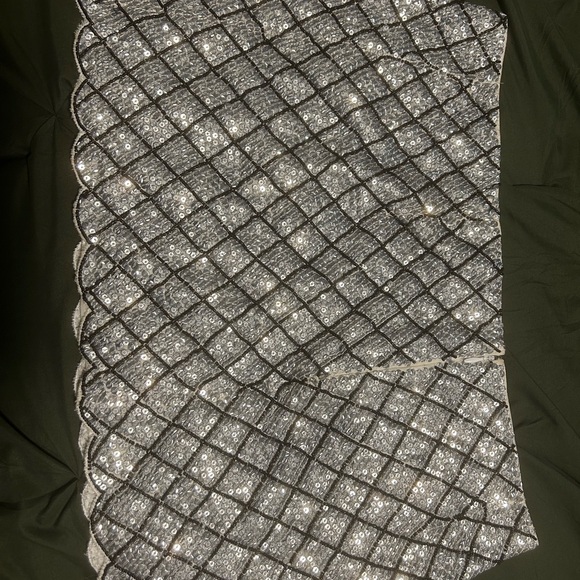 Silver Sequin Gryphon Skirt ASO Serena Van Der Woodsen on Gossip Girl Size L - Picture 2 of 15